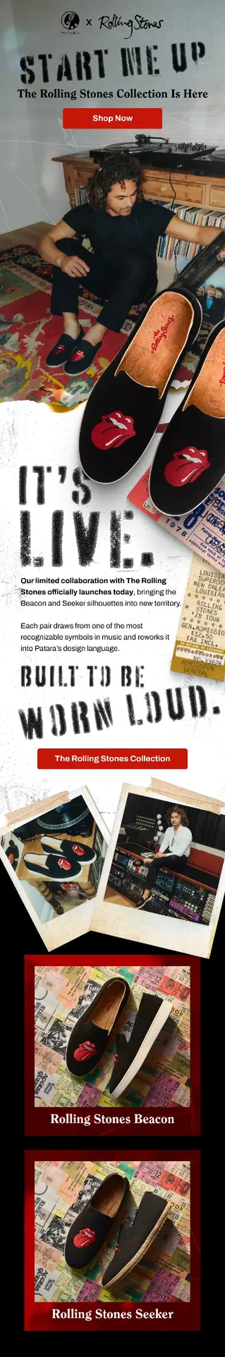 Patara Rolling Stones Release email design